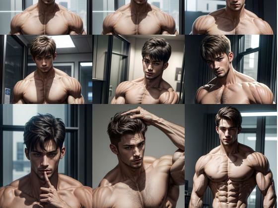 【イラスト・CG集】Muscle Majesty: イケメン筋肉マッチョの至高の瞬間｜