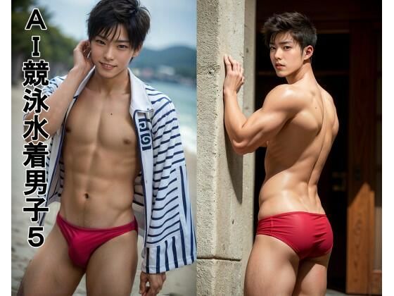 【イラスト・CG集】AI競泳水着男子5｜