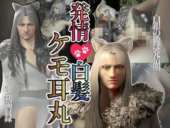 【3DCG】【獣耳】ケモミミのケモミミ丸爆誕！白髪ロンゲケモ耳とわかりやすい属性紹介パック｜