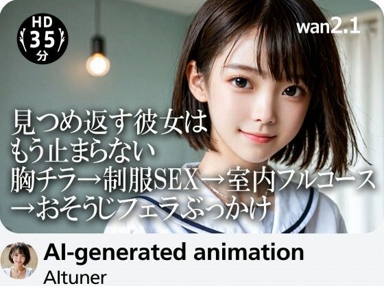 【3DCG】【35分HD】見つめ返す彼女はもう止まらない──胸チラ→制服SEX→室内フルコース→おそうじフェラぶっかけ｜