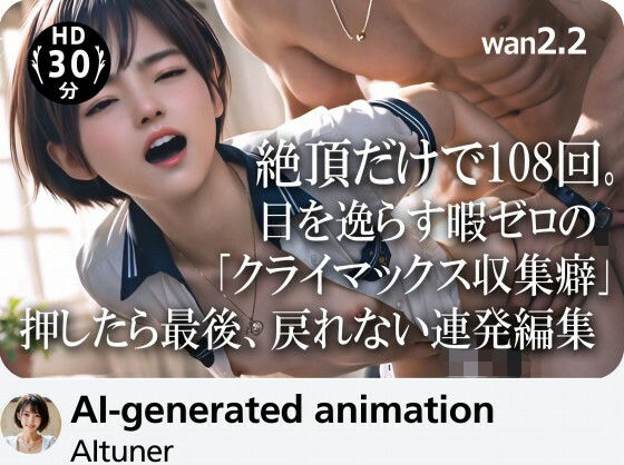 【3DCG】【30分HD】 絶頂だけで108回。目を逸らす暇ゼロの「クライマックス収集癖」──押したら最後、戻れない連…