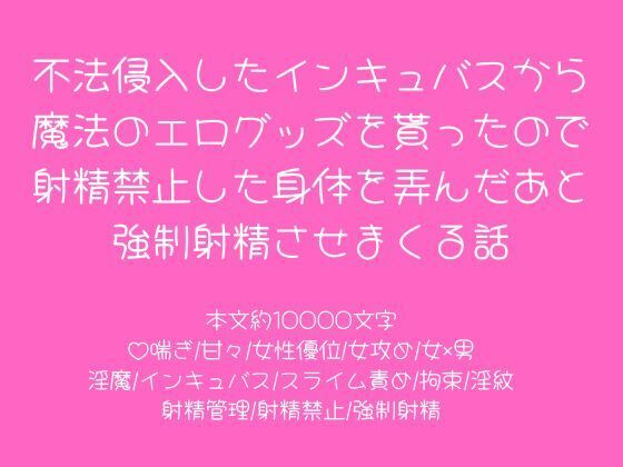 【拘束】不法侵入したインキュバスから魔法のエログッズを貰ったので射精禁止した身体を弄んだあと強●射精させまくる話｜